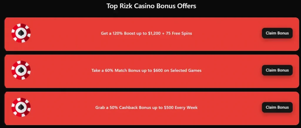 Rizk Casino Bonus